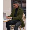 imageCOOFANDY Mens Trench Coat Notched Collar Single Breasted Peacoat Winter Overcoat With PocketsOlive Green