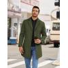 imageCOOFANDY Mens Wool Blend Coat Winter Trench Coats Notched Lapel Collar Single Breasted Overcoat Classic Peacoat With PocketsArmy Green