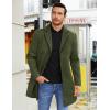 imageCOOFANDY Mens Wool Blend Coat Winter Trench Coats Notched Lapel Collar Single Breasted Overcoat Classic Peacoat With PocketsArmy Green