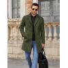 imageCOOFANDY Mens Wool Blend Coat Winter Trench Coats Notched Lapel Collar Single Breasted Overcoat Classic Peacoat With PocketsArmy Green