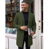 imageCOOFANDY Mens Wool Blend Coat Winter Trench Coats Notched Lapel Collar Single Breasted Overcoat Classic Peacoat With PocketsArmy Green