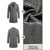 imageCOOFANDY Mens Wool Blend Coat Winter Trench Coats Notched Lapel Collar Single Breasted Overcoat Classic Peacoat With PocketsBlack Plaid