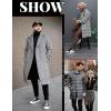 imageCOOFANDY Mens Wool Blend Coat Winter Trench Coats Notched Lapel Collar Single Breasted Overcoat Classic Peacoat With PocketsBlack Plaid