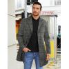 imageCOOFANDY Mens Wool Blend Coat Winter Trench Coats Notched Lapel Collar Single Breasted Overcoat Classic Peacoat With PocketsBlack Plaid