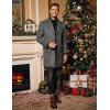 imageCOOFANDY Mens Wool Blend Coat Winter Trench Coats Notched Lapel Collar Single Breasted Overcoat Classic Peacoat With PocketsBlack Plaid