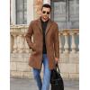 imageCOOFANDY Mens Wool Blend Coat Winter Trench Coats Notched Lapel Collar Single Breasted Overcoat Classic Peacoat With PocketsBrown