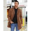 imageCOOFANDY Mens Wool Blend Coat Winter Trench Coats Notched Lapel Collar Single Breasted Overcoat Classic Peacoat With PocketsBrown