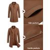 imageCOOFANDY Mens Wool Blend Coat Winter Trench Coats Notched Lapel Collar Single Breasted Overcoat Classic Peacoat With PocketsBrown