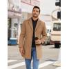 imageCOOFANDY Mens Wool Blend Coat Winter Trench Coats Notched Lapel Collar Single Breasted Overcoat Classic Peacoat With PocketsCamel