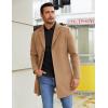 imageCOOFANDY Mens Wool Blend Coat Winter Trench Coats Notched Lapel Collar Single Breasted Overcoat Classic Peacoat With PocketsCamel