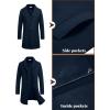 imageCOOFANDY Mens Wool Blend Coat Winter Trench Coats Notched Lapel Collar Single Breasted Overcoat Classic Peacoat With PocketsNavy