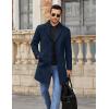imageCOOFANDY Mens Wool Blend Coat Winter Trench Coats Notched Lapel Collar Single Breasted Overcoat Classic Peacoat With PocketsNavy