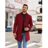 imageCOOFANDY Mens Wool Blend Coat Winter Trench Coats Notched Lapel Collar Single Breasted Overcoat Classic Peacoat With PocketsWine Red