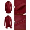 imageCOOFANDY Mens Wool Blend Coat Winter Trench Coats Notched Lapel Collar Single Breasted Overcoat Classic Peacoat With PocketsWine Red