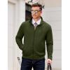 imageCOOFANDY Mens Zip Up Sweatshirt Mock Neck Quilted Jacket Casual Lightweight Sweater Jackets with PocketArmy Green
