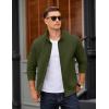 imageCOOFANDY Mens Zip Up Sweatshirt Mock Neck Quilted Jacket Casual Lightweight Sweater Jackets with PocketArmy Green