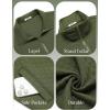 imageCOOFANDY Mens Zip Up Sweatshirt Mock Neck Quilted Jacket Casual Lightweight Sweater Jackets with PocketArmy Green