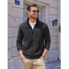 imageCOOFANDY Mens Zip Up Sweatshirt Mock Neck Quilted Jacket Casual Lightweight Sweater Jackets with PocketBlack