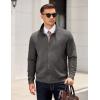 imageCOOFANDY Mens Zip Up Sweatshirt Mock Neck Quilted Jacket Casual Lightweight Sweater Jackets with PocketDark Grey