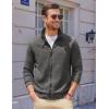 imageCOOFANDY Mens Zip Up Sweatshirt Mock Neck Quilted Jacket Casual Lightweight Sweater Jackets with PocketDark Grey