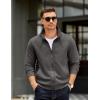 imageCOOFANDY Mens Zip Up Sweatshirt Mock Neck Quilted Jacket Casual Lightweight Sweater Jackets with PocketDark Grey