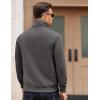 imageCOOFANDY Mens Zip Up Sweatshirt Mock Neck Quilted Jacket Casual Lightweight Sweater Jackets with PocketDark Grey