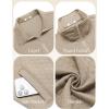 imageCOOFANDY Mens Zip Up Sweatshirt Mock Neck Quilted Jacket Casual Lightweight Sweater Jackets with PocketKhaki