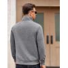 imageCOOFANDY Mens Zip Up Sweatshirt Mock Neck Quilted Jacket Casual Lightweight Sweater Jackets with PocketLight Grey