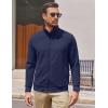 imageCOOFANDY Mens Zip Up Sweatshirt Mock Neck Quilted Jacket Casual Lightweight Sweater Jackets with PocketNavy Blue