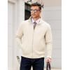 imageCOOFANDY Mens Zip Up Sweatshirt Mock Neck Quilted Jacket Casual Lightweight Sweater Jackets with PocketWhite