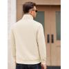 imageCOOFANDY Mens Zip Up Sweatshirt Mock Neck Quilted Jacket Casual Lightweight Sweater Jackets with PocketWhite