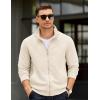 imageCOOFANDY Mens Zip Up Sweatshirt Mock Neck Quilted Jacket Casual Lightweight Sweater Jackets with PocketWhite