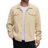 imageCOOFANDY Mens Cotton Denim Jacket Lightweight Trucker Jackets Casual Washed Jean JacketCream