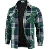 imageCOOFANDY Mens Flannel Shirt Jackets Quilted Lined Plaid Jacket Long Sleeve Button Down Thick Winter Outwear ShacketsGreen