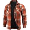 imageCOOFANDY Mens Flannel Shirt Jackets Quilted Lined Plaid Jacket Long Sleeve Button Down Thick Winter Outwear ShacketsOrange