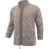 imageCOOFANDY Mens Fleece Jacket Zip Up Lightweight Sweater Jackets Casual Warm with Pockets for Home Office HikingKhaki