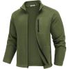 imageCOOFANDY Mens Fleece Jackets Full Zip Raglan Long Sleeve Lightweight Casual Outdoor Warm Jacket Coat with PocketsArmy Green