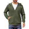 imageCOOFANDY Mens Hooded Sweatshirt Zip Up Casual Knit Hoodies Fashion Drawstring Sweatshirts with PocketsArmy Green