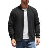 imageCOOFANDY Mens Lightweight Bomber Jackets Casual Spring Fall Windbreaker Jacket Light Zip Up Coat With PocketBlack