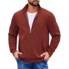 imageCOOFANDY Mens Lightweight Jackets Casual Windbreaker Zip Up Coat Stand Collar Golf Jacket Stylish Fall Work BusinessWine Red