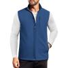 imageCOOFANDY Mens Lightweight Softshell Vest Windproof Sleeveless Jacket Zip Up Fleece Lined Vest Outerwear for Golf RunningNavy Blue