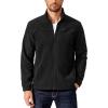 imageCOOFANDY Mens Polar Fleece Jacket Lightweight Full Zip Jackets Outdoor Hiking Casual Soft Warm Coat With PocketsBlack