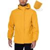 imageCOOFANDY Mens Rain Jacket Waterproof With Hood Lightweight Packable Shell Raincoat Windbreaker For Cycling Golf TravelYellow