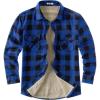 imageCOOFANDY Mens Sherpa Lined Flannel Shirt Jacket Long Sleeve Button Up Fleece Plaid ShirtsBlueBlack