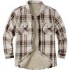 imageCOOFANDY Mens Sherpa Lined Flannel Shirt Jacket Long Sleeve Button Up Fleece Plaid ShirtsDark Brown Grey White Plaid