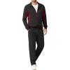 imageCOOFANDY Mens Tracksuits 2 Piece Athletic Track Suit Jogging Running Sweatsuits Casual Warm Full Zip Sports SetBlackwine Red