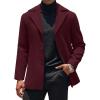 imageCOOFANDY Mens Trench Coat Notched Collar Single Breasted Peacoat Winter Overcoat With PocketsBurgundy Red