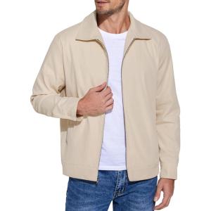 imageCOOFANDY Mens Lightweight Zip Up Jacket Eisenhower Work Office Jackets Casual Golf OutwearBeige