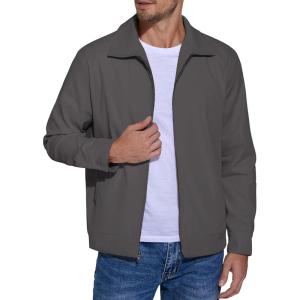 imageCOOFANDY Mens Lightweight Zip Up Jacket Eisenhower Work Office Jackets Casual Golf OutwearCharcoal