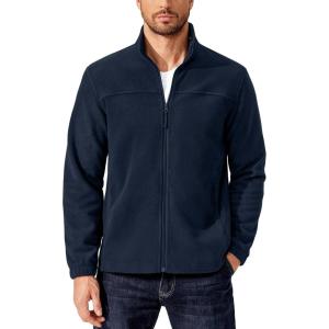 imageCOOFANDY Mens Polar Fleece Jacket Lightweight Full Zip Jackets Outdoor Hiking Casual Soft Warm Coat With PocketsNavy Blue